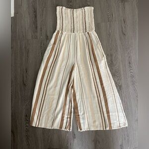 Rip curl striped strapless jumpsuit